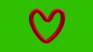 Animation of heart symbol with green screen background video