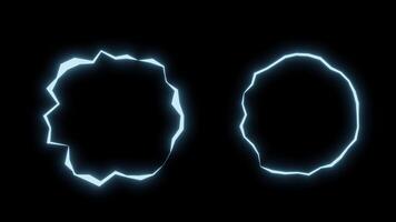 Lightning cycle, blue glowing round spectrum effect, round light waves, electric energy illustration video