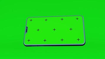 3d smart phone with green screen style floating in the air video