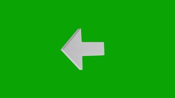 3d animated arrow icon on green background video