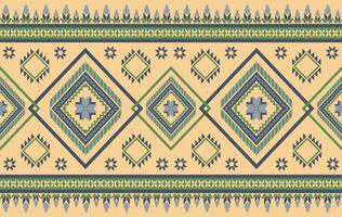 Geometric floral ethnic green color tone seamless pattern. traditional ethnic style pattern, Designed for background ,wallpaper ,carpet ,clothing ,weaving ,printed pattern ,fabric ,embroidery vector