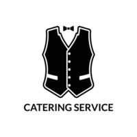 Waiter flat line icon. Vest, professional uniform sign. Thin linear logo for catering service. vector