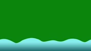 Looping Animated Cartoon sea waves on green background. Moving water circle. Neat connection River flow pattern video