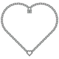 Padlock with heart-shaped chains vector