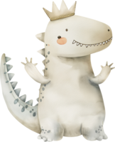 schattig geest draagt een kroon in een dinosaurus kostuum png