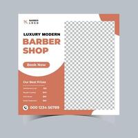 Barber shop social media post banner template vector