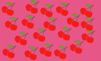 Cherry Seamless pattern isolated on pink background vector