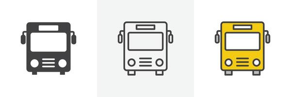 Bus icon set vector