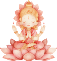 Cute Agni god sitting on Lotus png