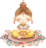 Cute Soma god sitting on Rangoli png