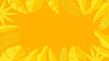 Hola verano concepto diseño con resumen ilustraciones en un antecedentes de exótico bosque hojas, amarillo diseños, como bien como verano antecedentes y pancartas vector