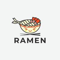 japonés fideos logo icono diseño, plano ramen imágenes ilustración. vector