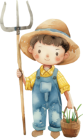 fofa agricultor, carregando uma forcado.cute agricultor, carregando uma forcado png