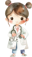 Cute Doctor, carrying a stethoscope png