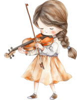 Cute Musician Violinist, carrying a violin png
