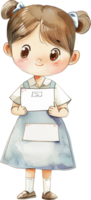 Cute Speech Therapist, holding speech cards png