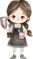 Cute Bartender, carrying a cocktail shaker png