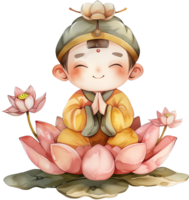 Cute Pitrs god sitting on Lotus png