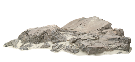 Rock stones on beach grounds cutout backgrounds 3d render png