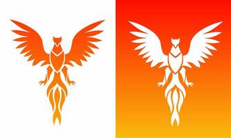 graphic illustration of simple phoenix logo design template vector