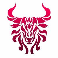 illustration graphics of tribals art abstract design bull's head vector