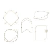 minimalist linear frame line elements, trendy linear frames with stars, arch frames, geometric forms. Decorative set of frames vector