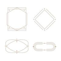 minimalist linear frame line elements, trendy linear frames with stars, arch frames, geometric forms. Decorative set of frames vector