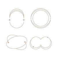 minimalist linear frame line elements, trendy linear frames with stars, arch frames, geometric forms. Decorative set of frames vector