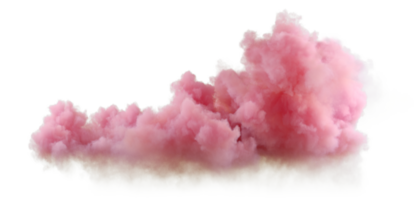 morbido rosa esplodere nuvole forme paesaggio 3d rendere ritagliare png