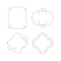 minimalist linear frame line elements, trendy linear frames with stars, arch frames, geometric forms. Decorative set of frames vector