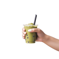 Refreshing Bubble Tea with Tapioca Pearls, Handheld Iced Beverage in a Cup with Straw png