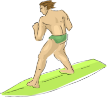 hombre surf jugador ilustración png