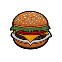 brodé pièce badge avec Burger logo sur un isolé transparent Contexte png