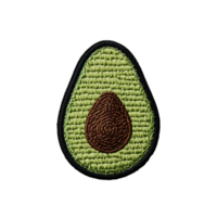 embroidered patch badge with avocado logo on an isolated with transparent background png