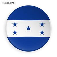 HONDURAS flag icon in modern neomorphism style. Button for mobile application or web. on white background vector