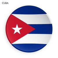Cuba flag icon in modern neomorphism style. Button for mobile application or web. on white background vector