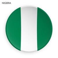 NIGERIA flag icon in modern neomorphism style. Button for mobile application or web. on white background vector