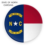 North Carolina flag icon in modern neomorphism style. Button for mobile application or web. on white background vector