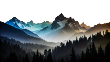 neblig Berg Landschaft Silhouette png