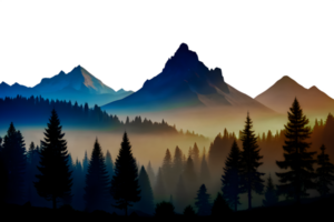 montagna paesaggio silhouette png