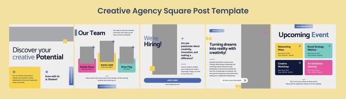 Creative Business Social Media Set, Square Post Template for Advertisement, Sale, and Business Promotion vector