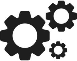 Gear settings flat icon isolated on white background. vector