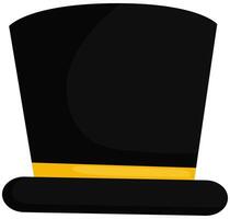 Flat illustration of gentleman top hat with red stripe isolated on white background. vector