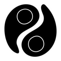 An editable design icon of yin yang sign vector