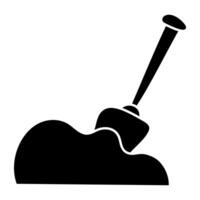 Editable design icon of digging vector