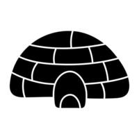 Conceptual flat design icon of igloo vector