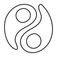 An editable design icon of yin yang sign vector