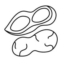 An icon design of peanut vector