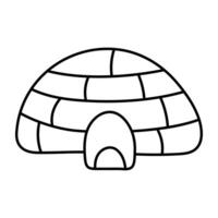 Conceptual flat design icon of igloo vector