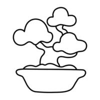 A unique design icon of bonsai tree vector